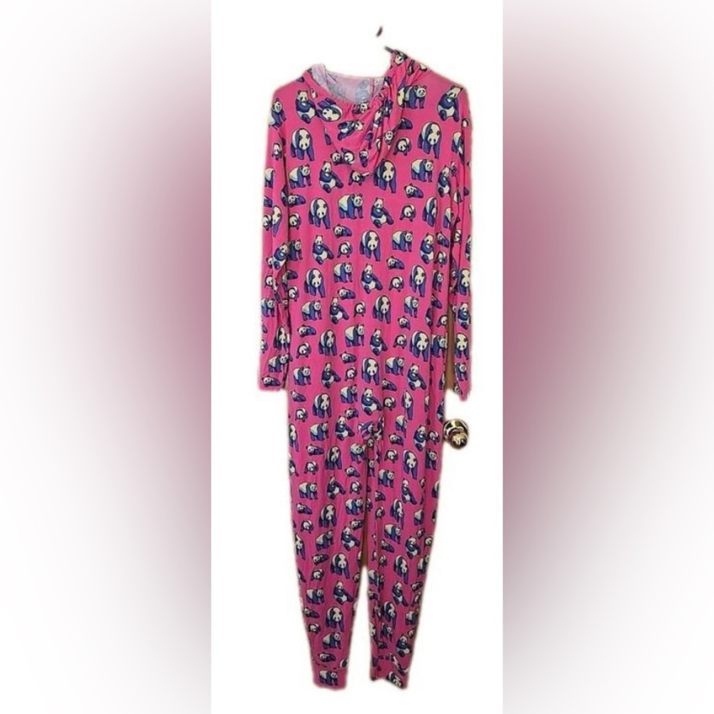 Panda Print Adult Bamboo Romper, Size S/M